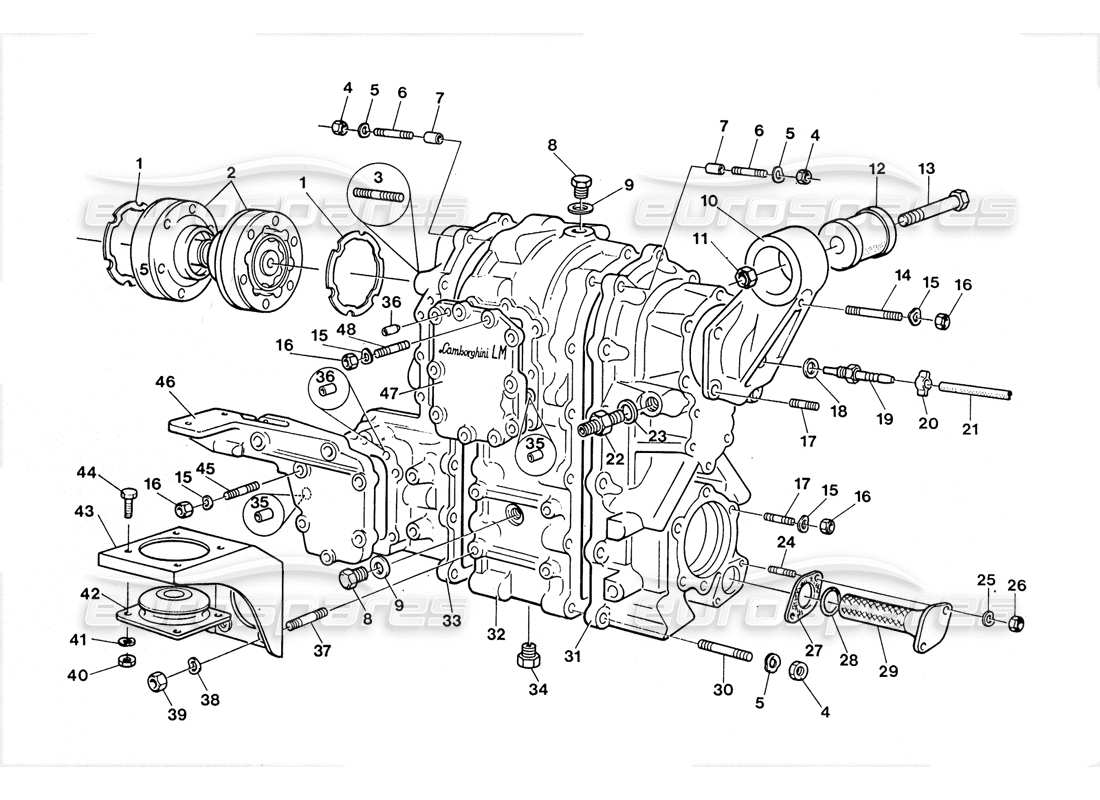 lamborghini lm002 (1988) transfer (castings) part diagram