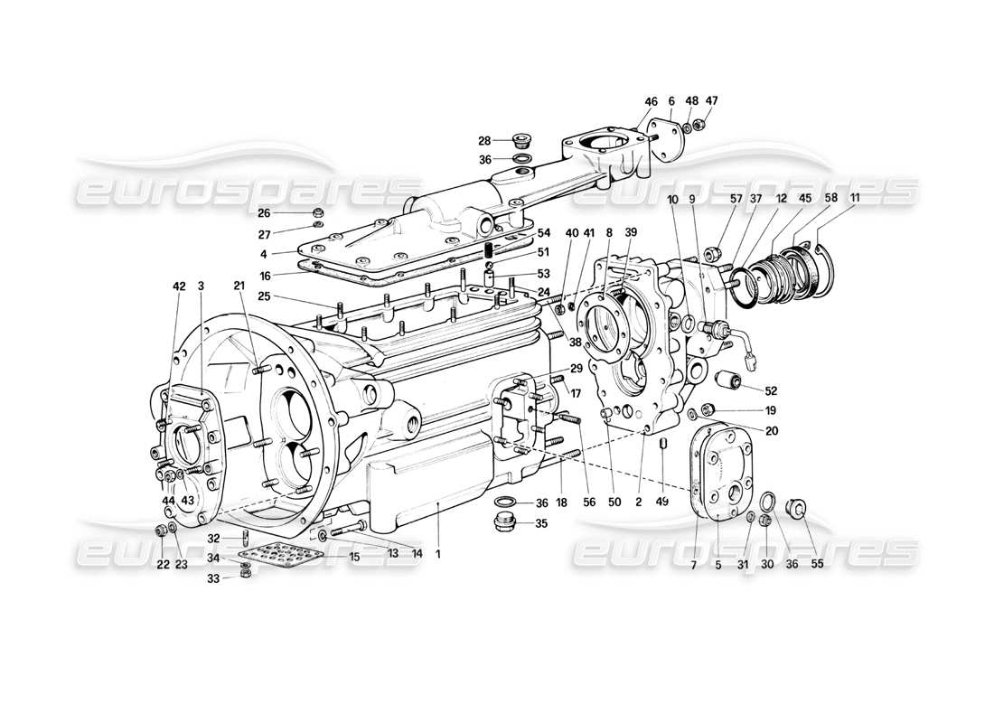 ferrari 400i (1983 mechanical) gearbox (400 gt) part diagram