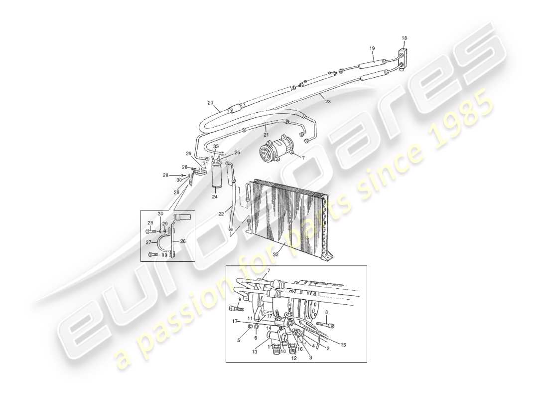 a part diagram from the aston martin v8 virage (2000) parts catalogue