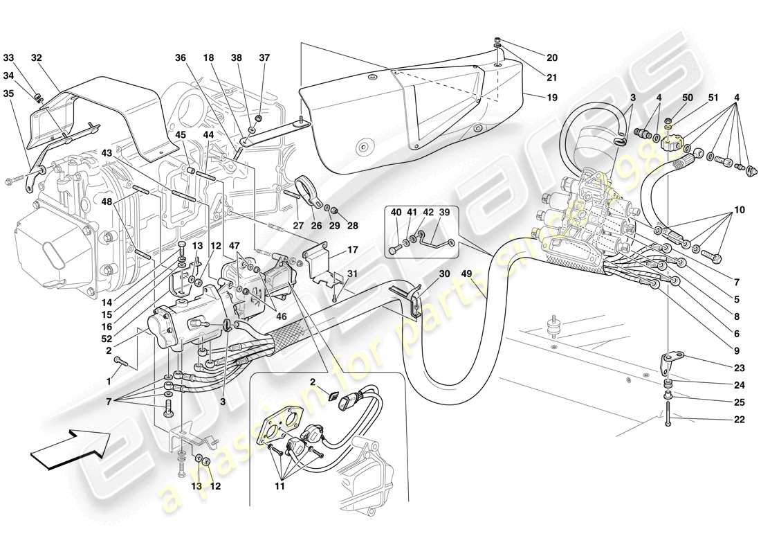 a part diagram from the ferrari f430 spider (europe) parts catalogue