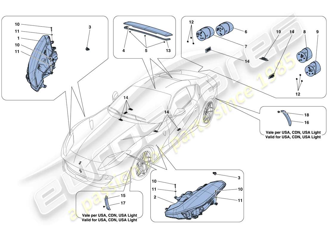 a part diagram from the ferrari 812 superfast (europe) parts catalogue