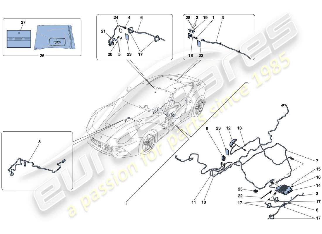 a part diagram from the ferrari f12 berlinetta (europe) parts catalogue