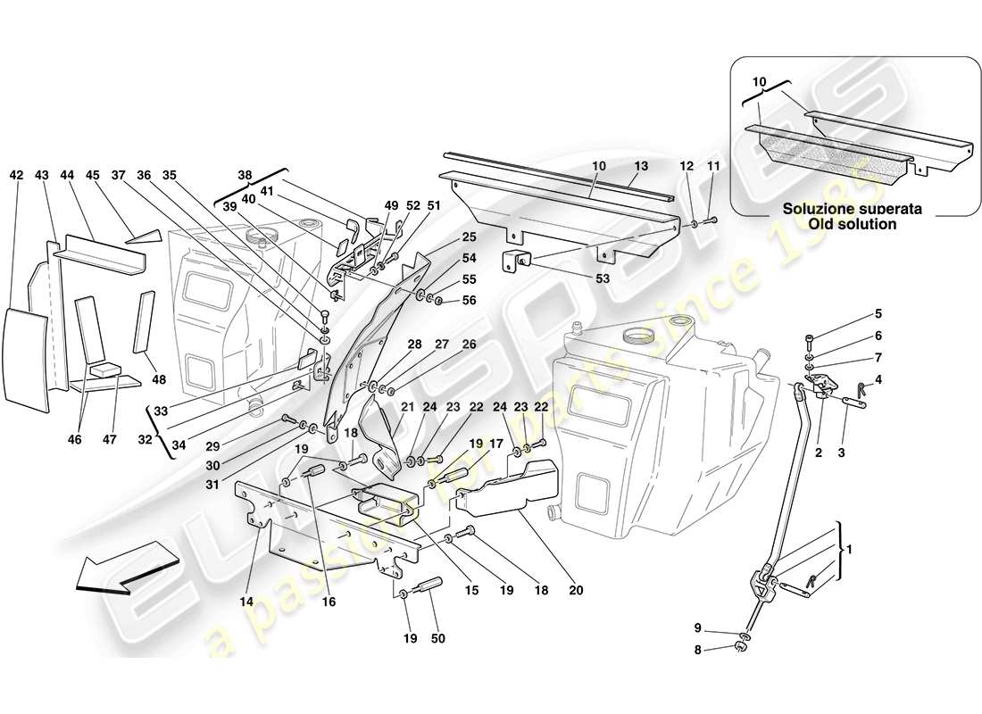 a part diagram from the ferrari f430 coupe (usa) parts catalogue