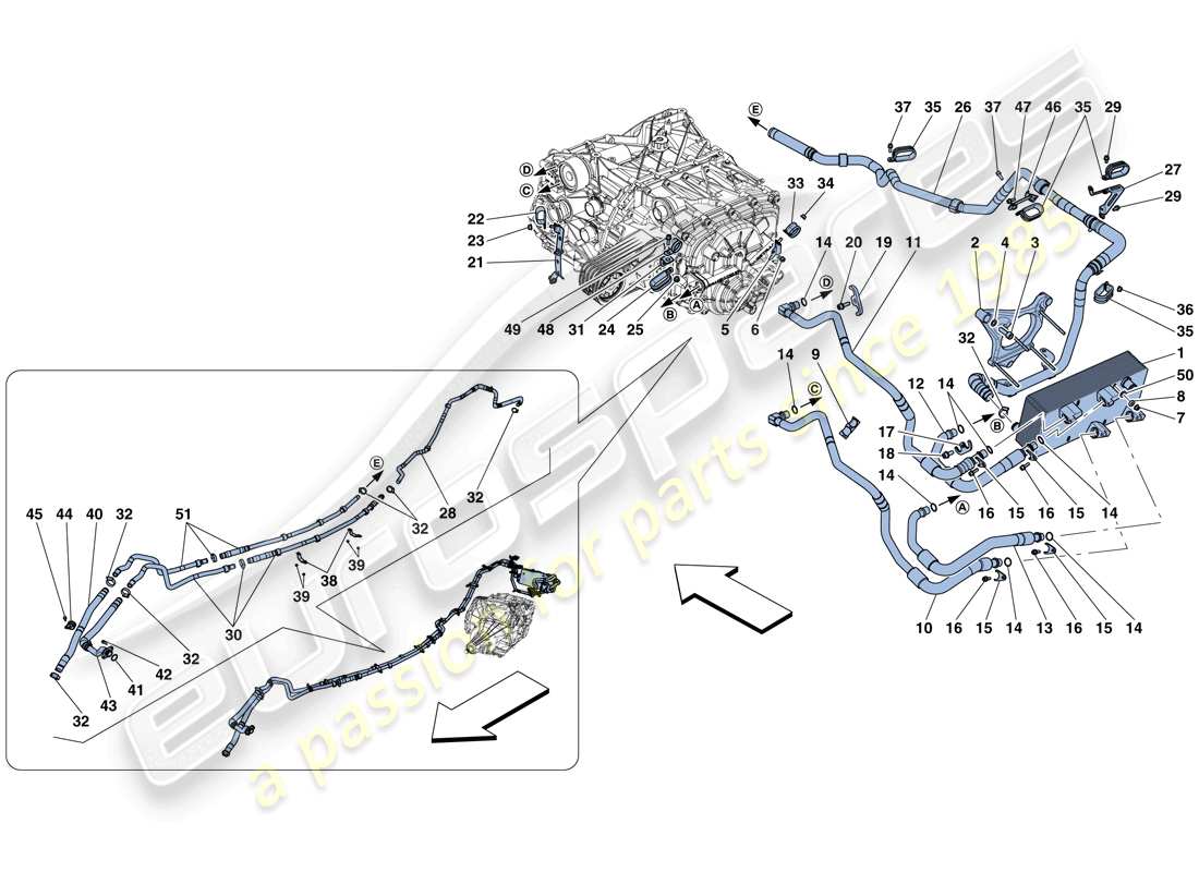 a part diagram from the ferrari gtc4 lusso t (usa) parts catalogue