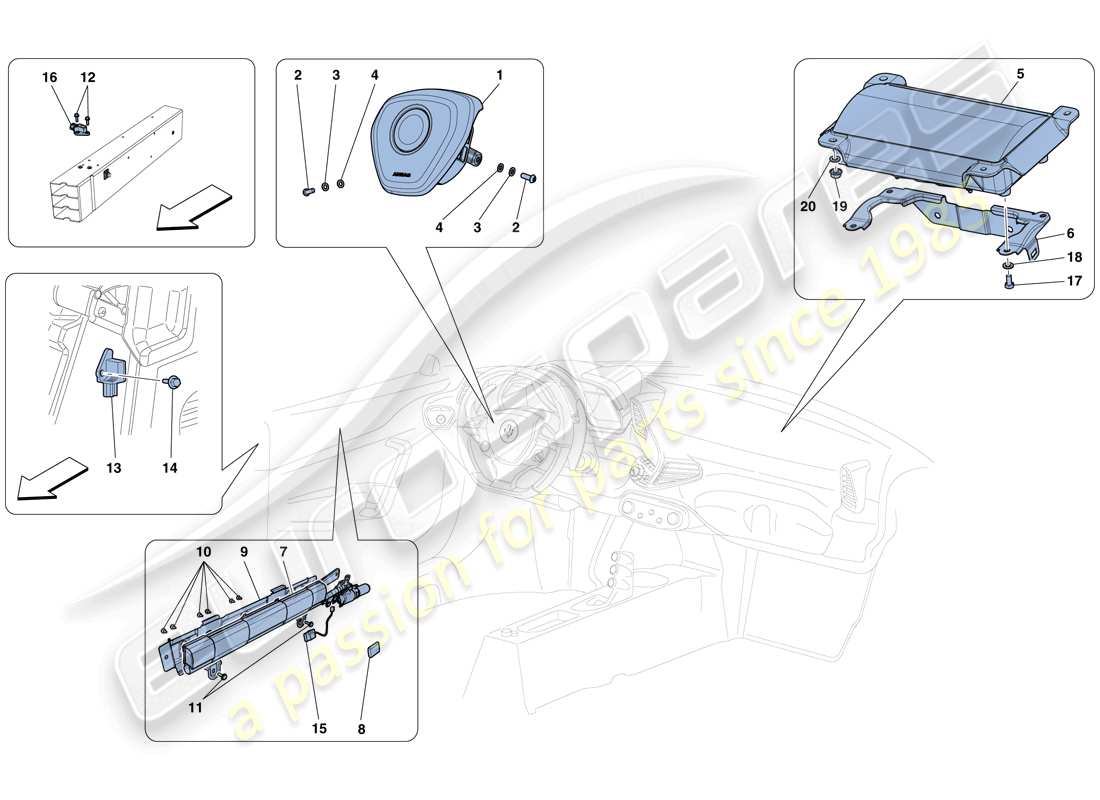 a part diagram from the ferrari 458 speciale (europe) parts catalogue