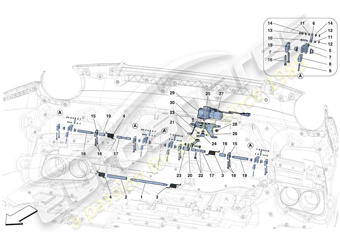 a part diagram from the ferrari f12 parts catalogue