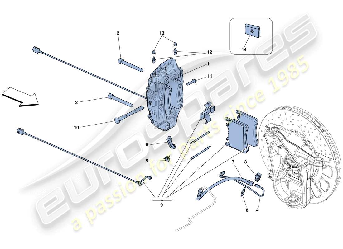 a part diagram from the ferrari 458 italia (usa) parts catalogue