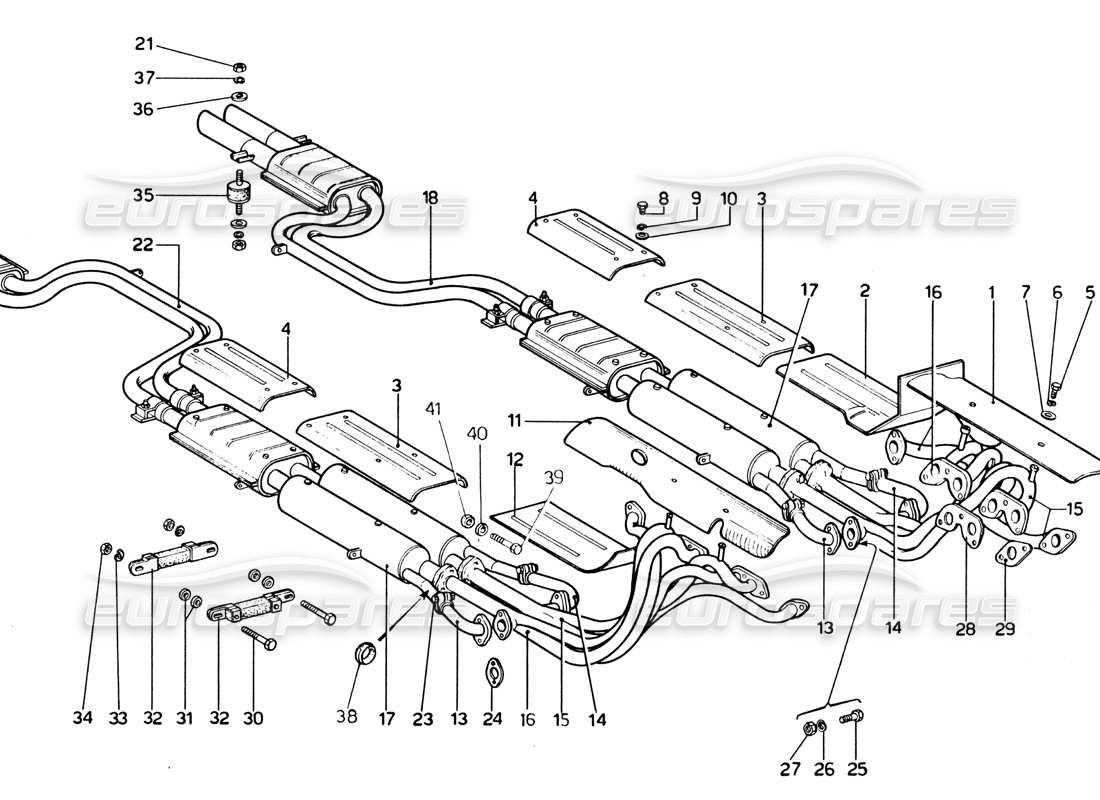 a part diagram from the ferrari 365 gtb4 daytona (1969) parts catalogue