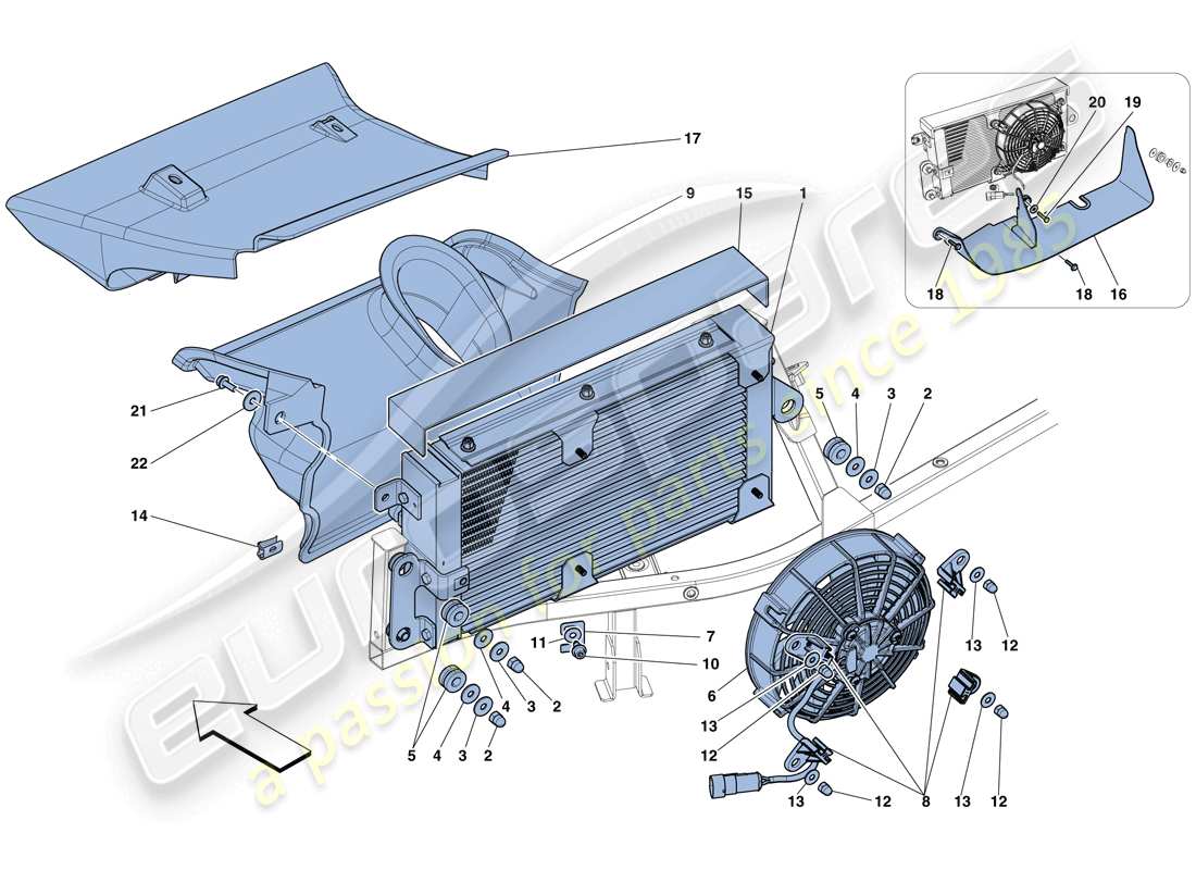 a part diagram from the ferrari 458 spider (rhd) parts catalogue