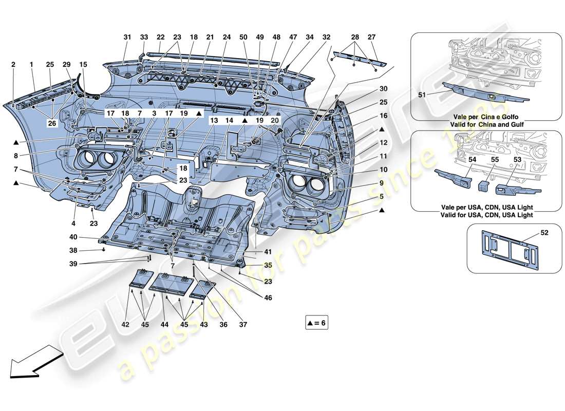 a part diagram from the ferrari f12 tdf (usa) parts catalogue