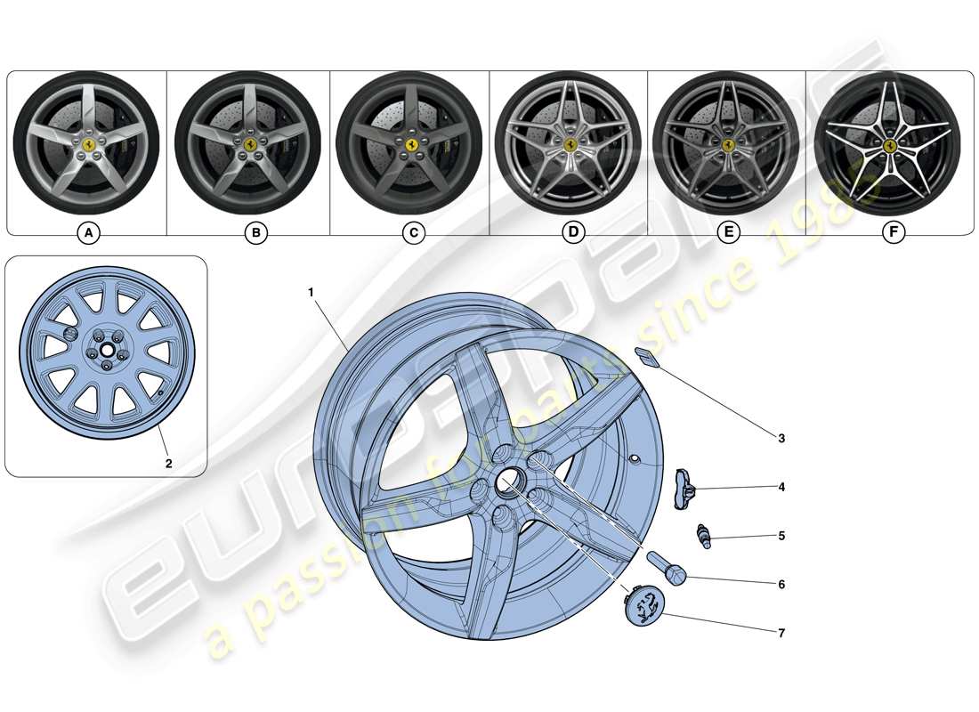 a part diagram from the ferrari california parts catalogue