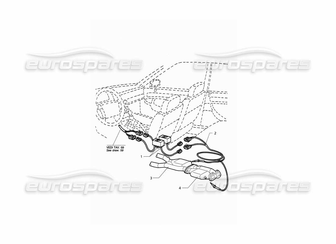 a part diagram from the maserati qtp. 3.2 v8 (1999) parts catalogue