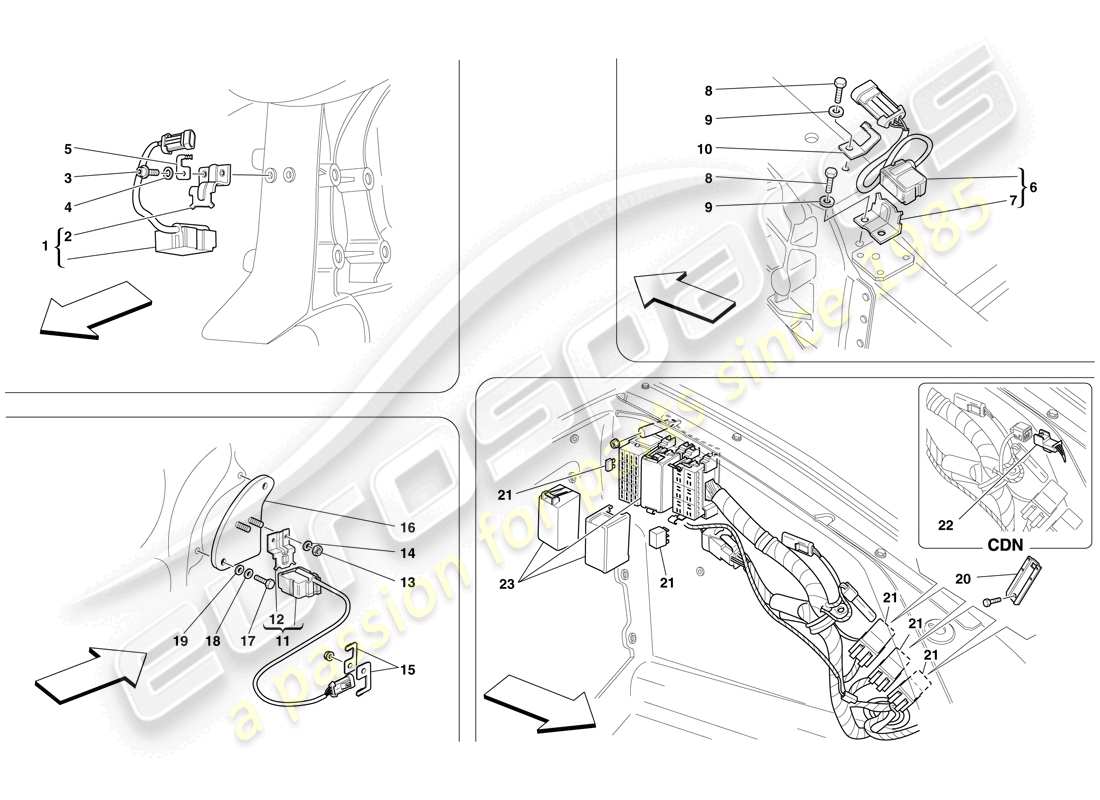 a part diagram from the ferrari f430 spider (usa) parts catalogue