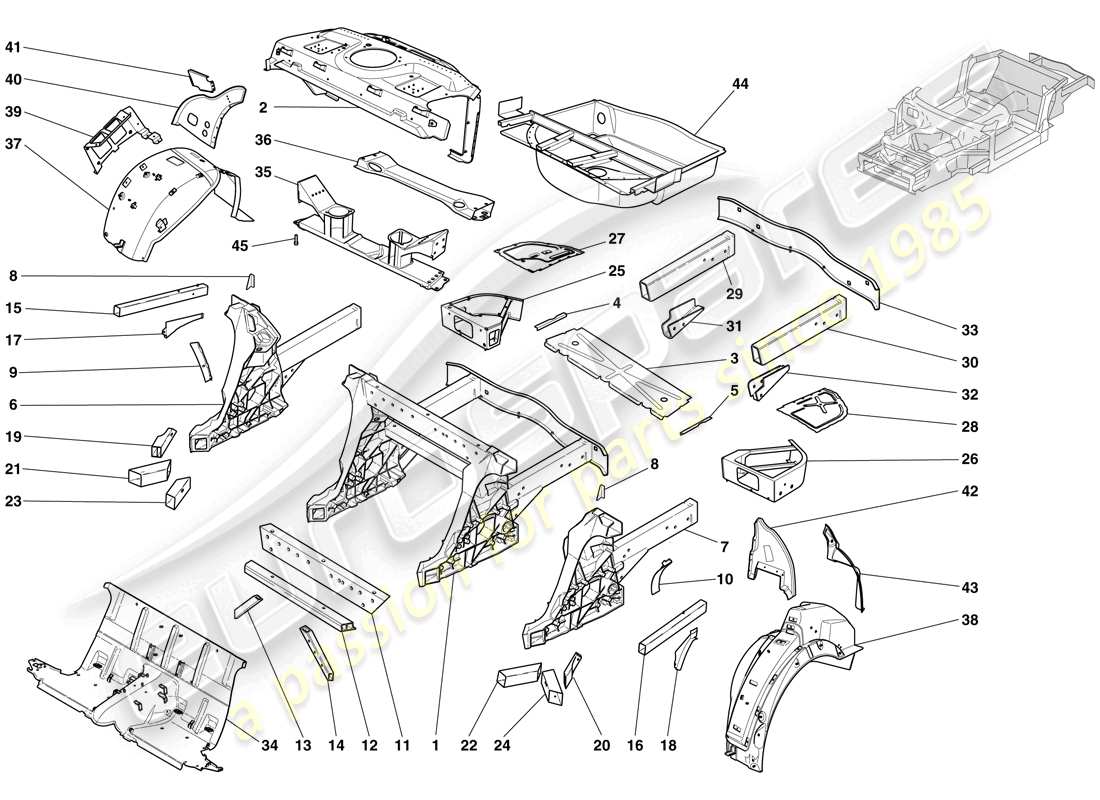 a part diagram from the ferrari 612 scaglietti (rhd) parts catalogue