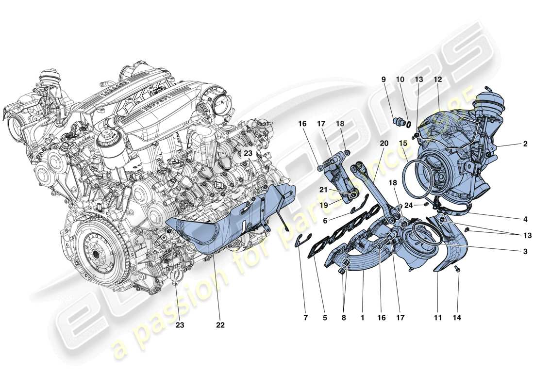 a part diagram from the ferrari 488 gtb (usa) parts catalogue