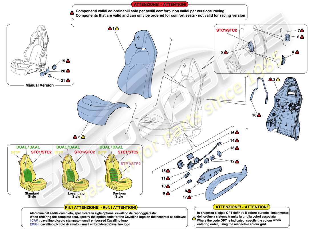 a part diagram from the ferrari 488 spider (rhd) parts catalogue