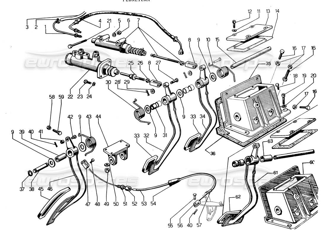 a part diagram from the lamborghini espada parts catalogue