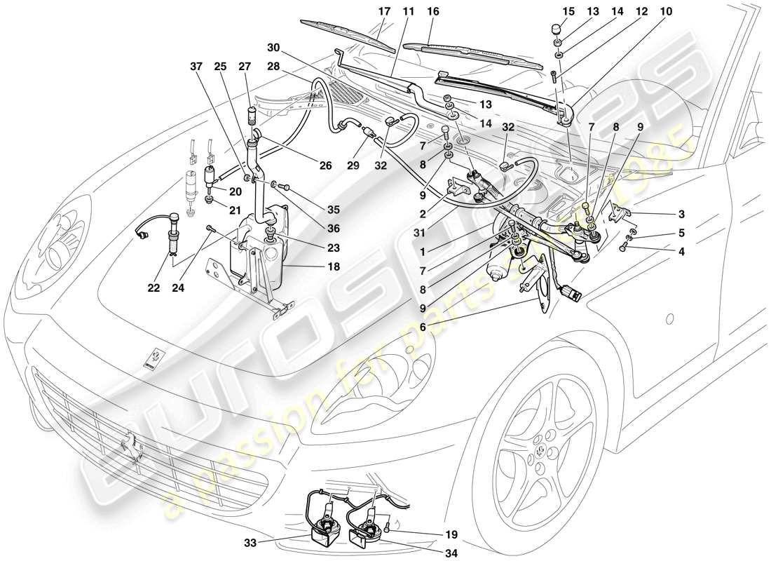 a part diagram from the ferrari 612 parts catalogue