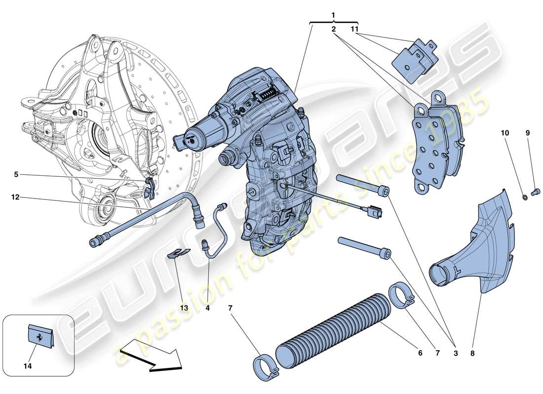 a part diagram from the ferrari 458 speciale (rhd) parts catalogue