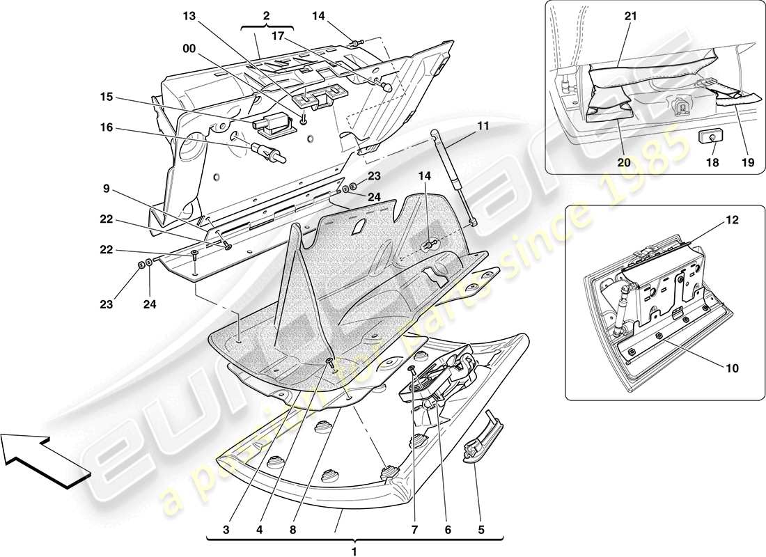 a part diagram from the ferrari california (europe) parts catalogue