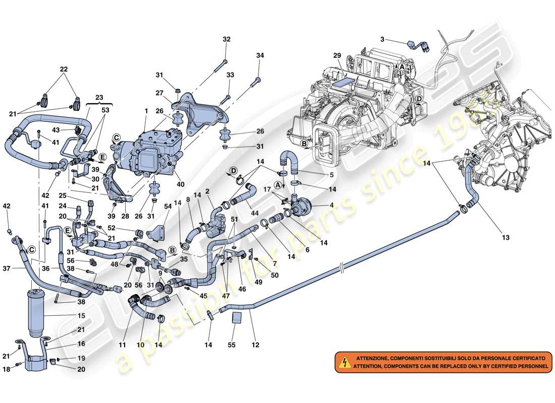 a part diagram from the ferrari laferrari aperta (usa) parts catalogue