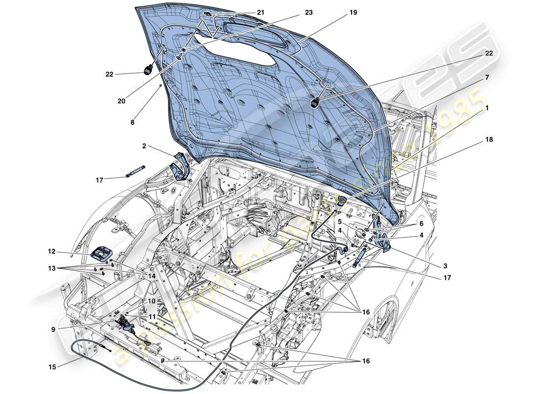 a part diagram from the ferrari f12 berlinetta (usa) parts catalogue