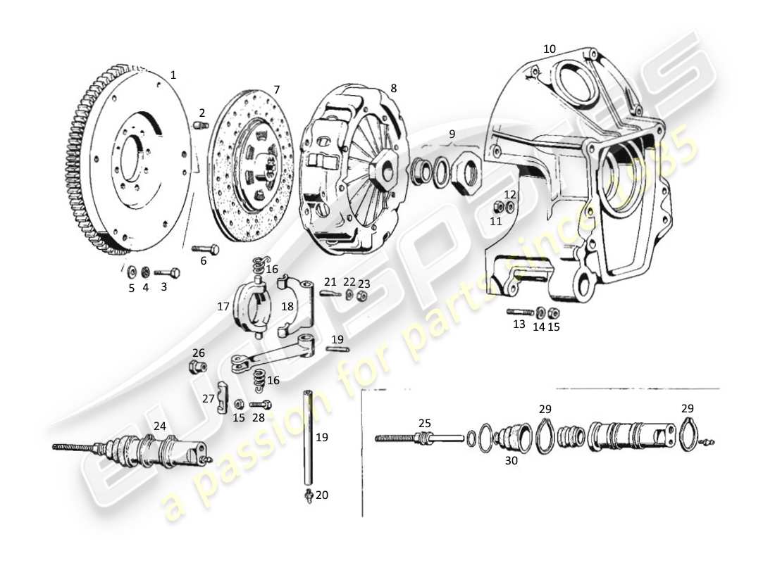 a part diagram from the maserati kyalami parts catalogue