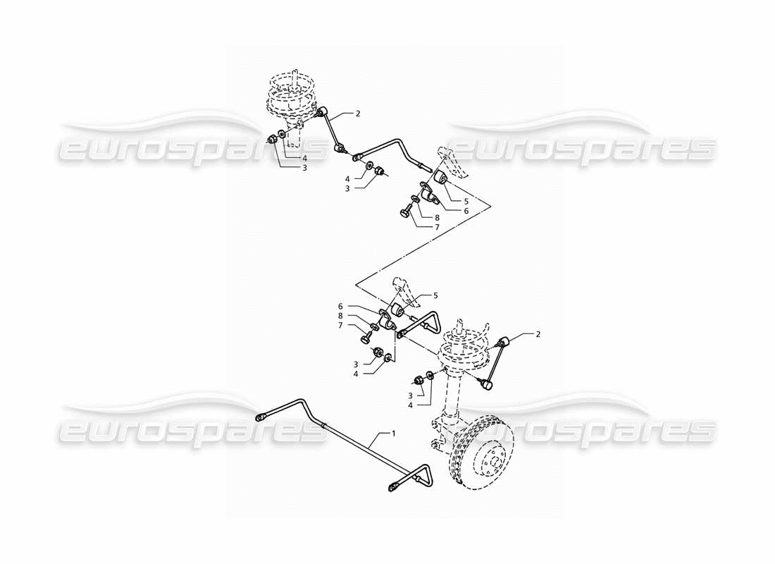 maserati qtp. 3.2 v8 (1999) stalibilizer bar part diagram