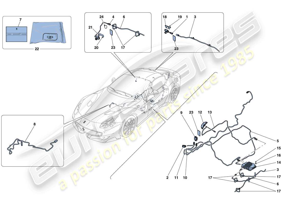 ferrari f12 tdf (rhd) telemetry part diagram