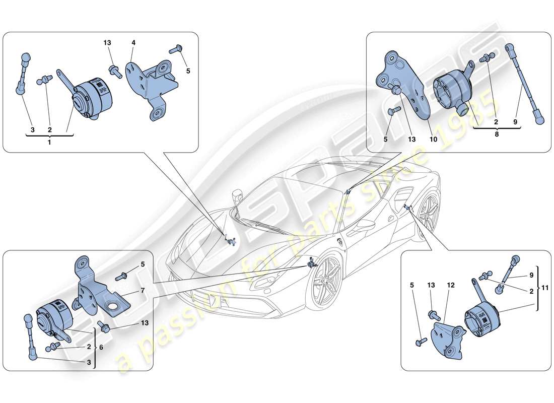 ferrari 488 gtb (usa) electronic management (suspension) part diagram