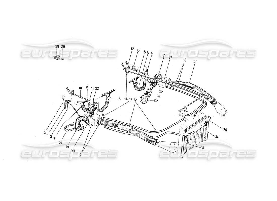 ferrari 330 gt 2+2 (coachwork) inner heating matrix & tubes (edition 2) part diagram