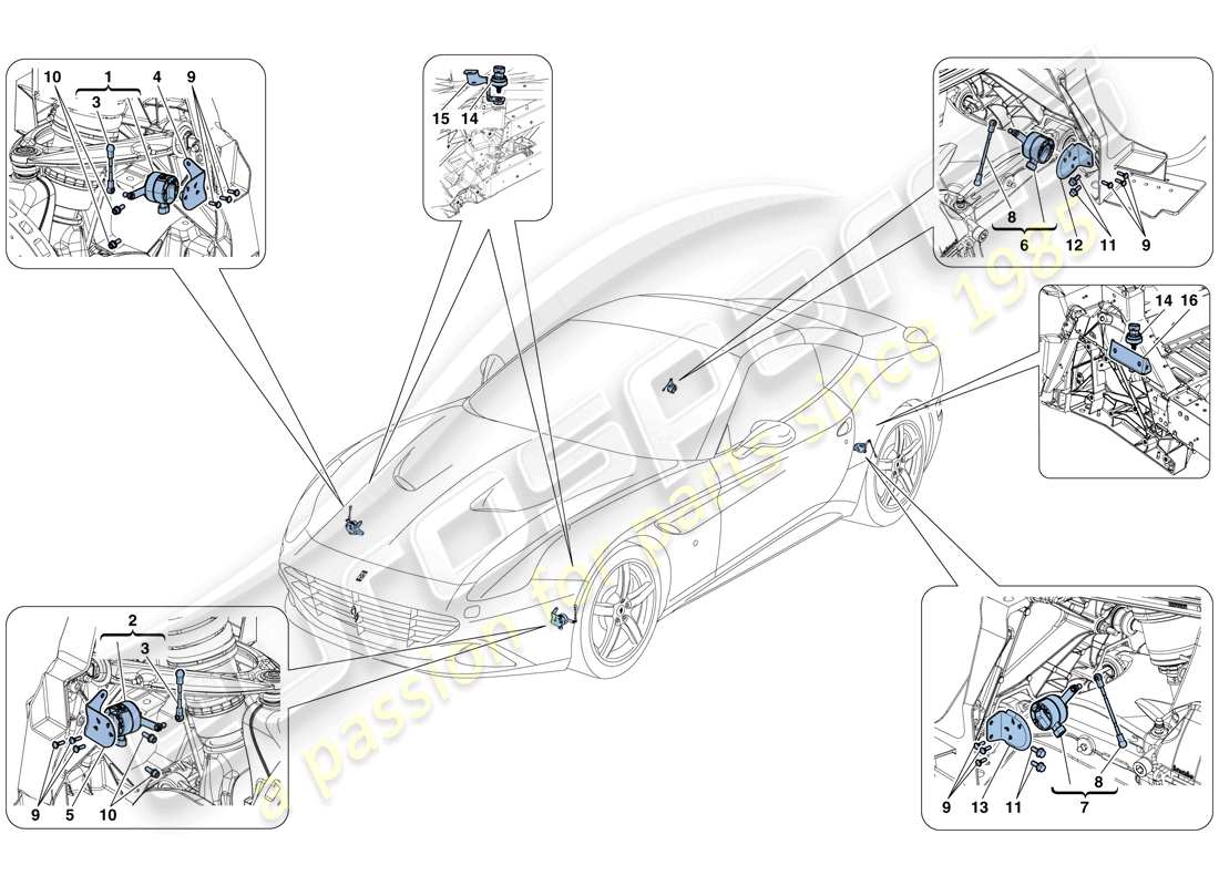 ferrari california t (europe) electronic management (suspension) part diagram