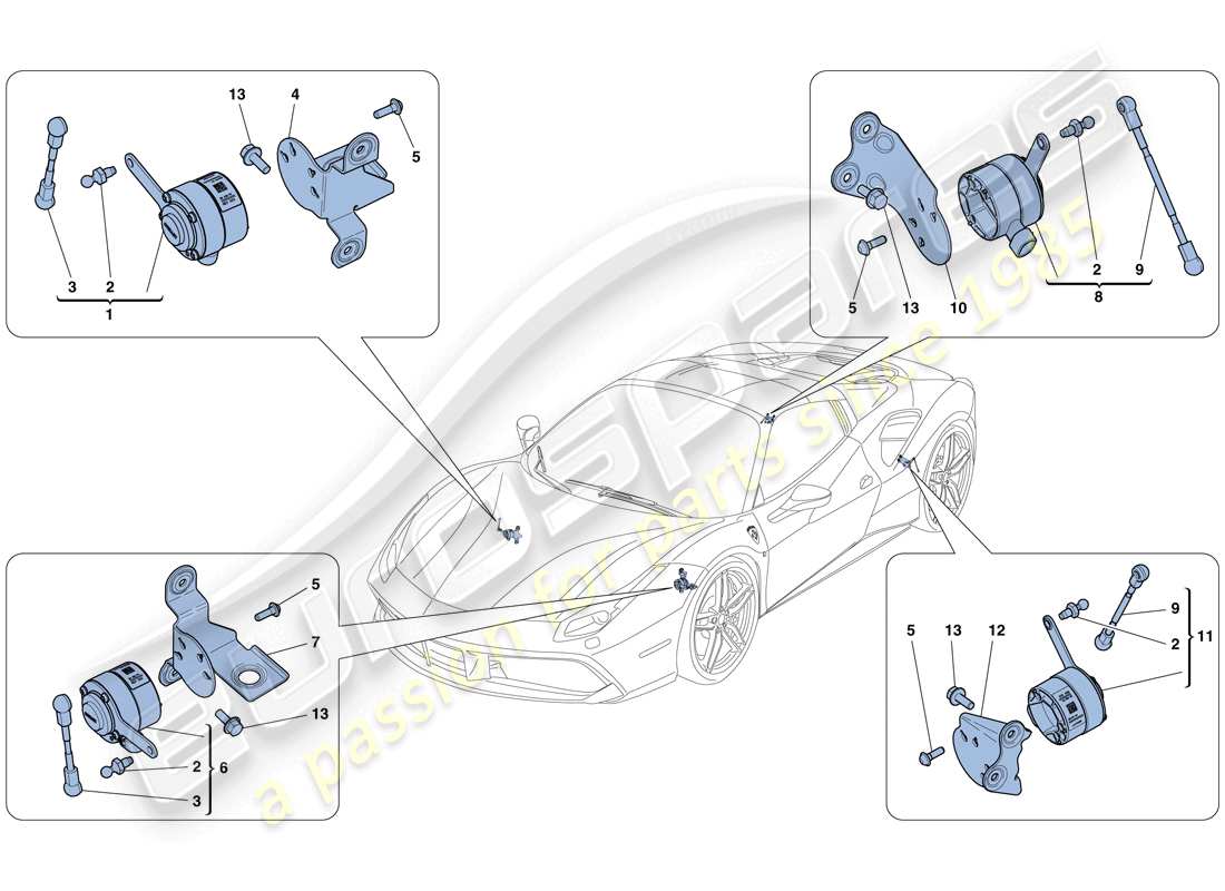 ferrari 488 spider (rhd) electronic management (suspension) part diagram