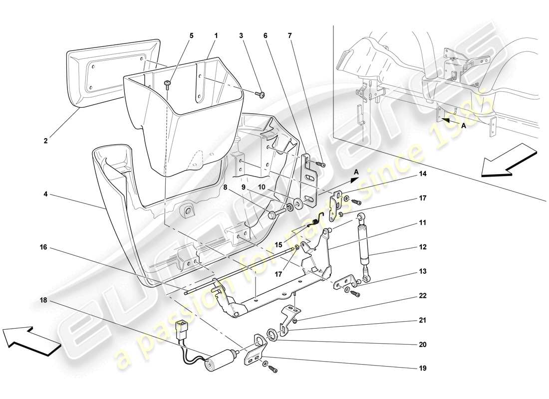 ferrari f430 scuderia spider 16m (rhd) rear oddments compartment part diagram