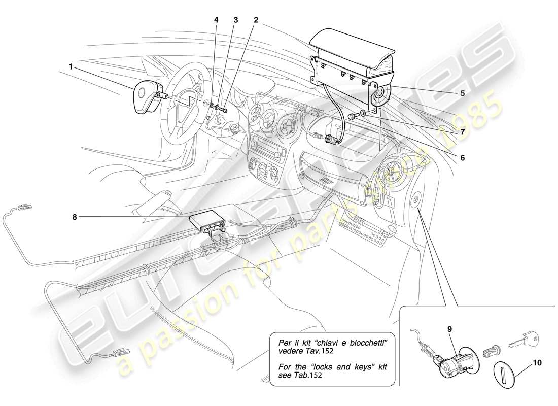 ferrari f430 scuderia spider 16m (rhd) airbags part diagram