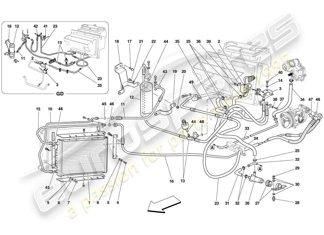 ferrari f430 scuderia (usa) ac system part diagram