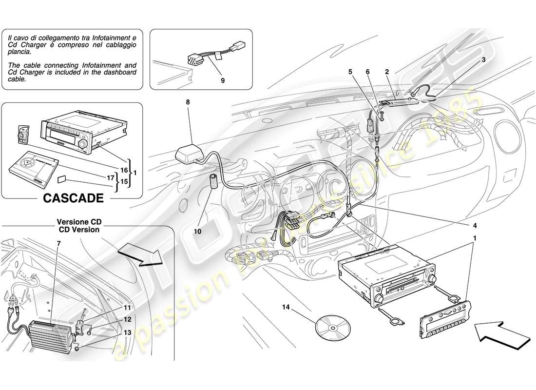 ferrari f430 coupe (europe) hi-fi system part diagram