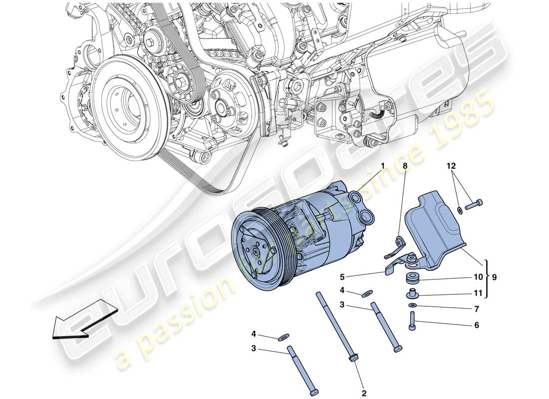 ferrari 458 speciale aperta (europe) ac system compressor part diagram