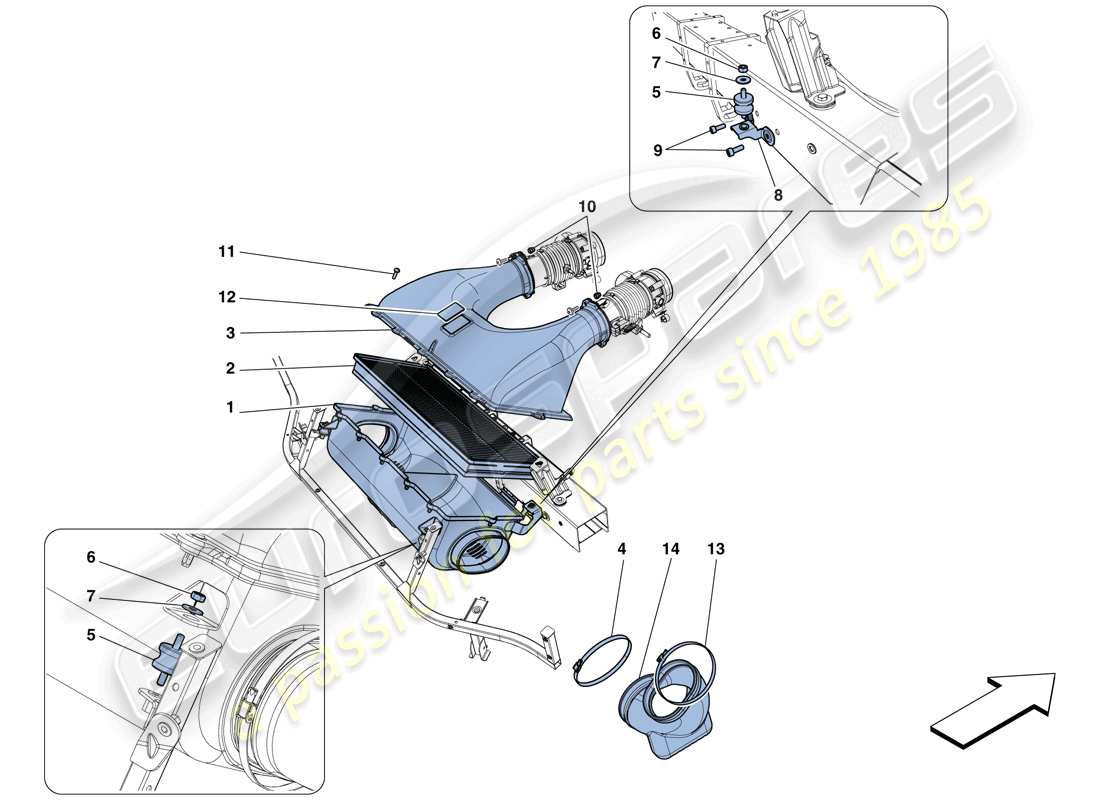 ferrari 458 speciale aperta (usa) air intake part diagram