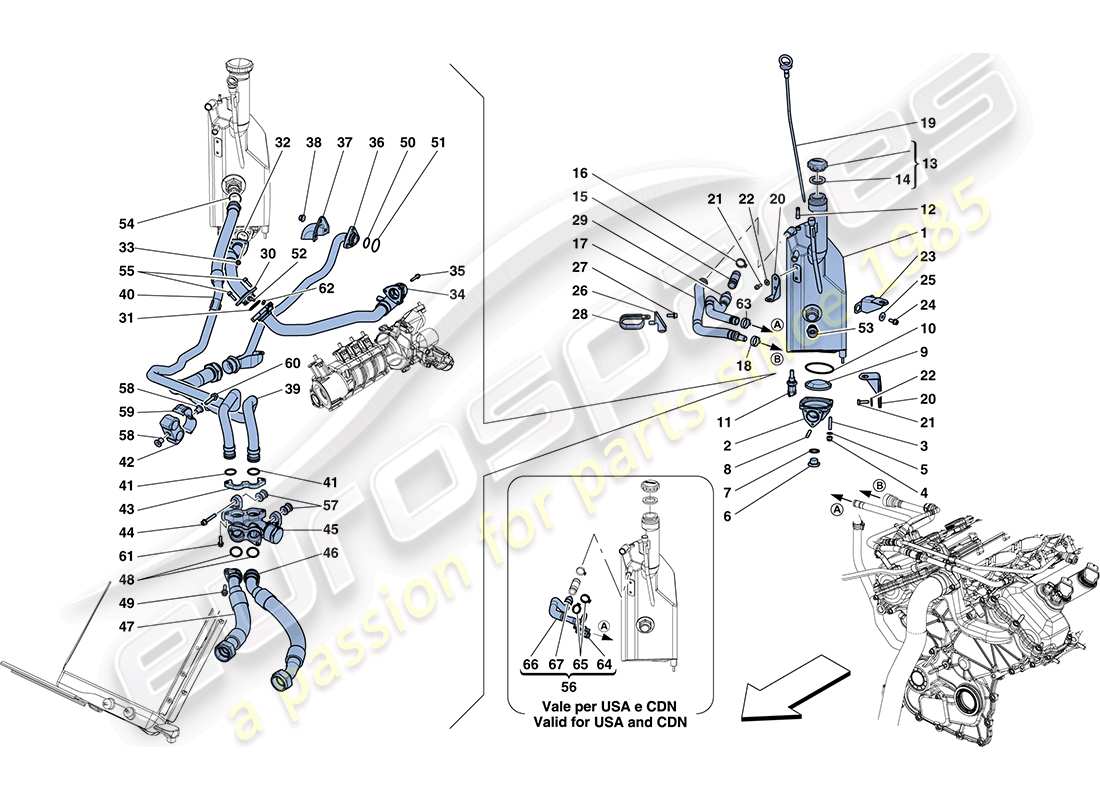 ferrari ff (usa) lubrication system: tank part diagram