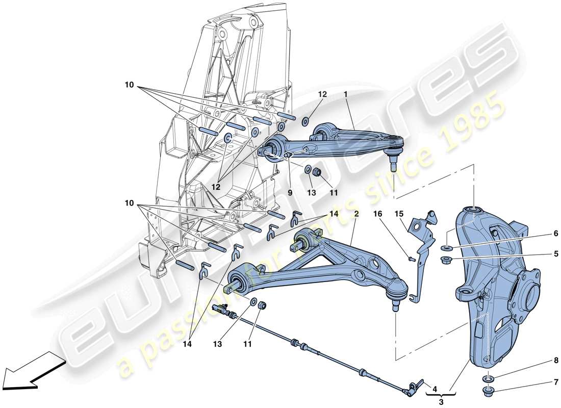 ferrari gtc4 lusso t (usa) front suspension - arms part diagram