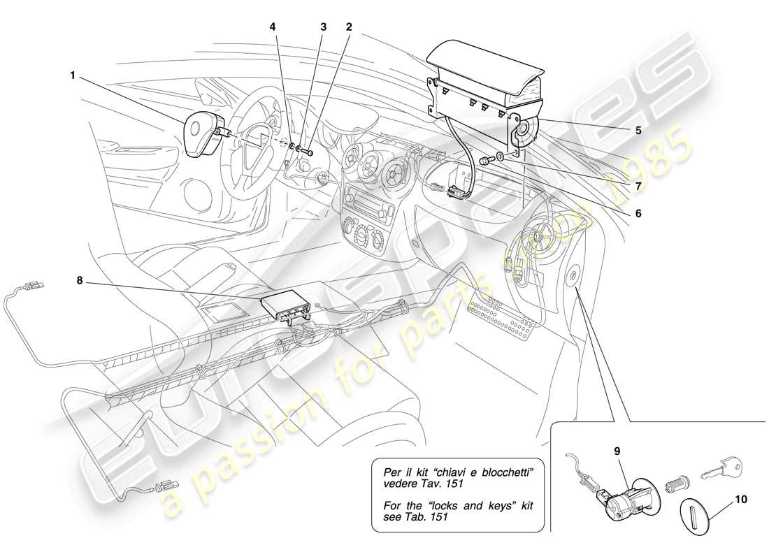 ferrari f430 spider (usa) airbags part diagram