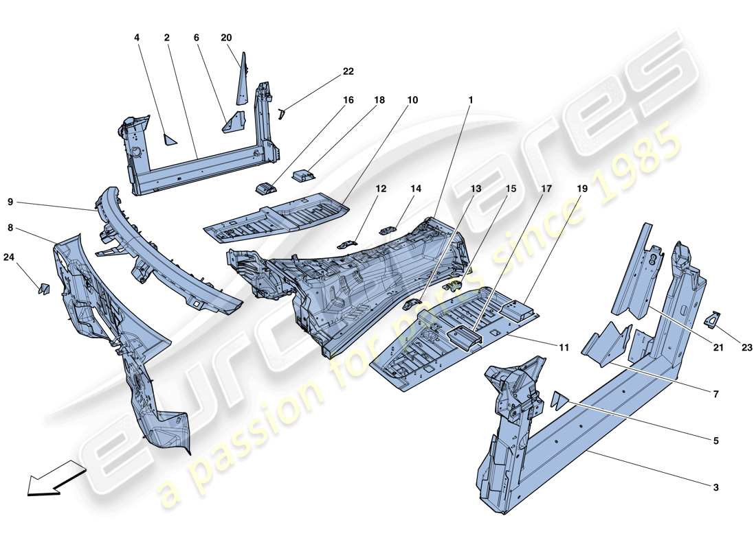 ferrari f12 tdf (europe) structures and elements, centre of vehicle part diagram