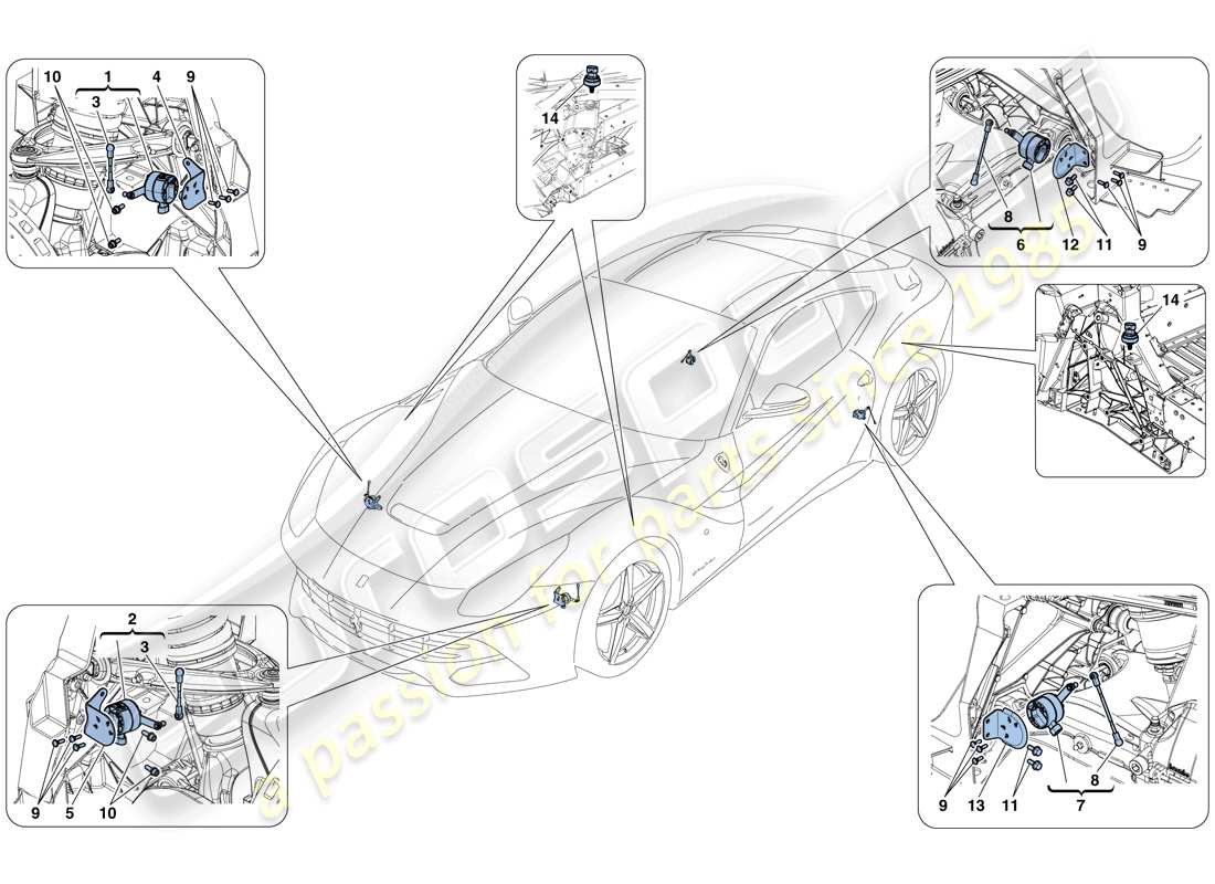 ferrari f12 berlinetta (rhd) electronic management (suspension) part diagram