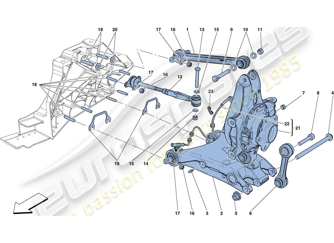 ferrari ff (europe) rear suspension - arms part diagram