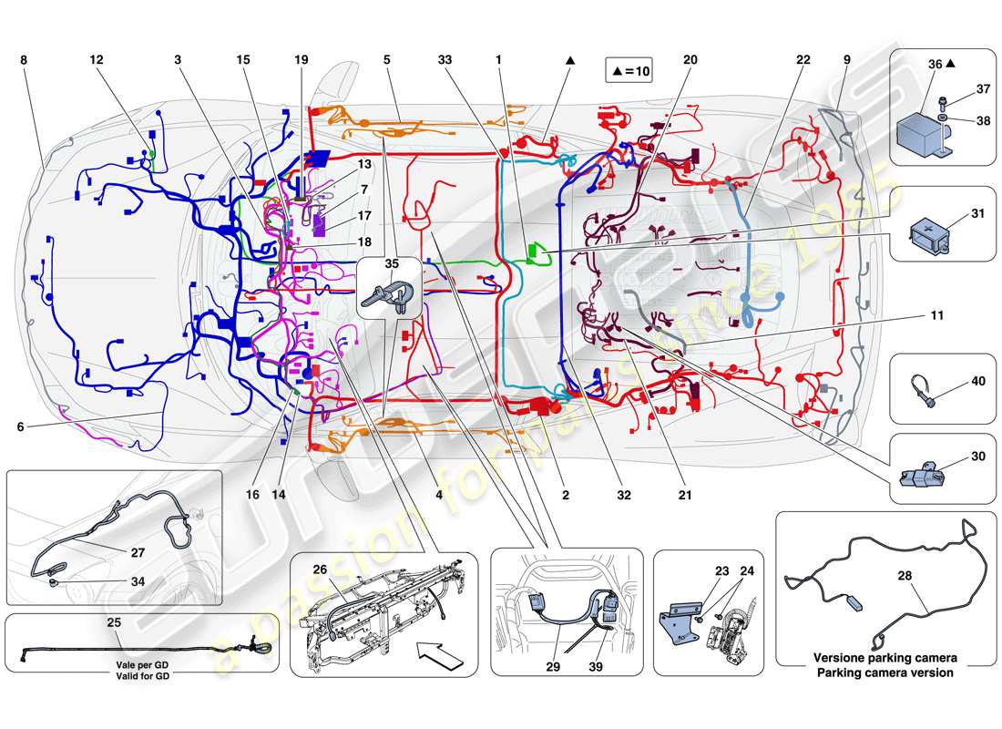 ferrari 458 italia (europe) main wiring harnesses part diagram