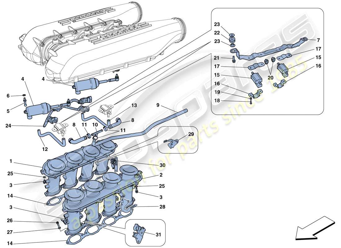 ferrari 458 italia (europe) intake manifold part diagram