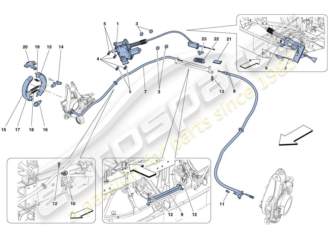 ferrari 458 italia (europe) parking brake control part diagram