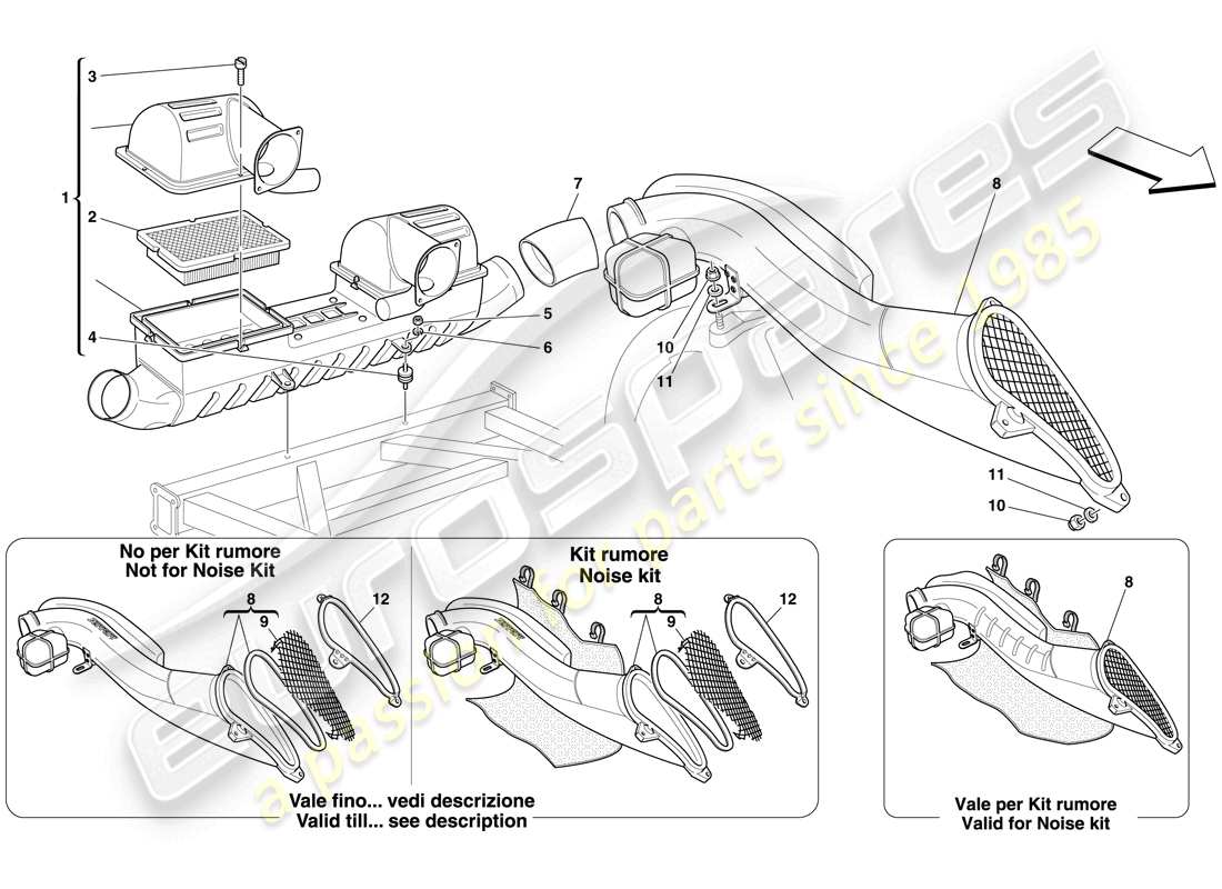 ferrari f430 spider (rhd) air intake part diagram