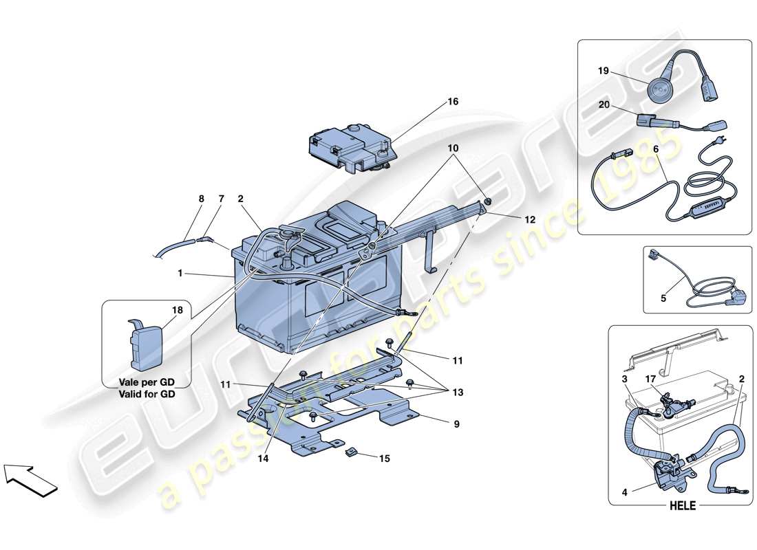 ferrari 488 gtb (usa) battery part diagram